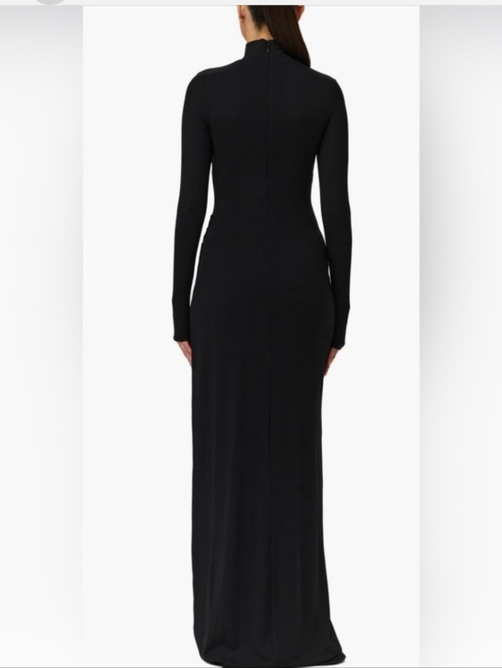 Naked Wardrobe $128 Butter Long Sleeve High Neck Black Maxi Dress - Picture 2 of 3